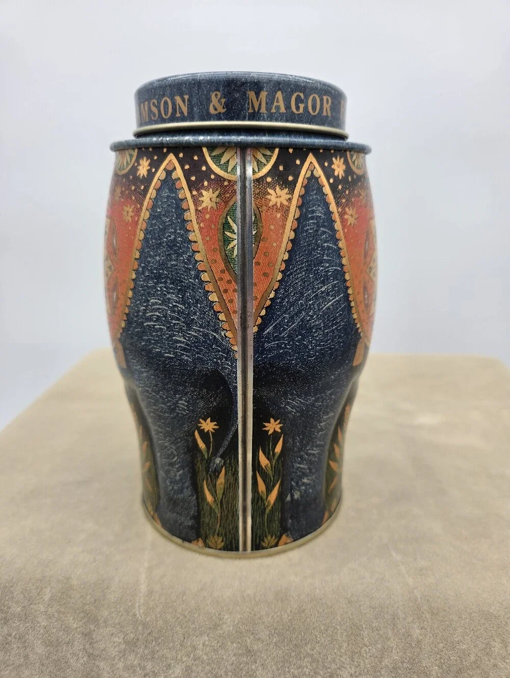 Williamson & Magor England Elephant Collectible Empty Tea Caddy Tin